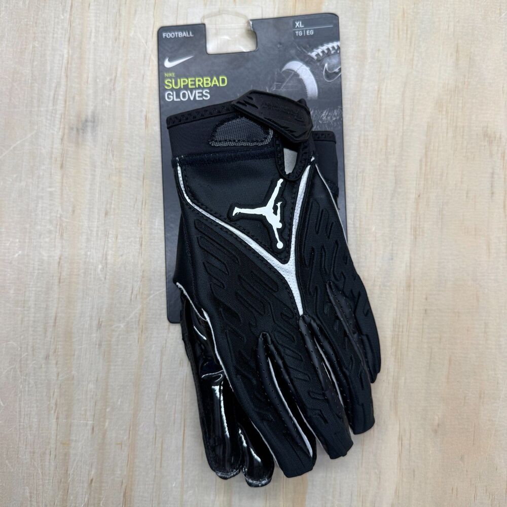 NEW Jordan Superbad 6.0 Football Gloves Black NFL Logo Sz XL DX4476-091